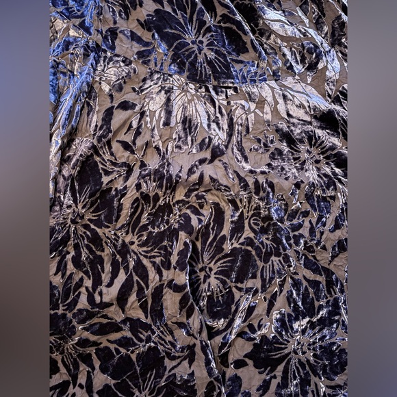 NWT Anthropologie Whimsigoth Boho Velvet Floral Wrap Maxi Dress - Blue - Picture 6 of 7